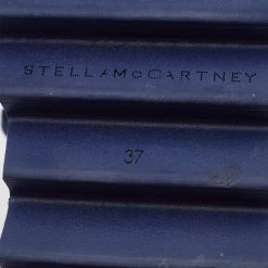 Stella McCartney Blue Canvas Elyse Cut-Out Platform Derby Size 37 For Women -Stella McCartney Sales luxury women stella mccartney used shoes p661113 009