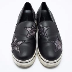 Stella McCartney Black Faux Leather And Faux Snake Print Binx Star Platform Slip On Sneakers Size 38 For Women -Stella McCartney Sales luxury women stella mccartney used shoes p661647 007
