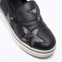 Stella McCartney Black Faux Leather And Faux Snake Print Binx Star Platform Slip On Sneakers Size 38 For Women -Stella McCartney Sales luxury women stella mccartney used shoes p661647 009