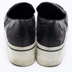 Stella McCartney Black Faux Leather And Faux Snake Print Binx Star Platform Slip On Sneakers Size 38 For Women -Stella McCartney Sales luxury women stella mccartney used shoes p661647 010