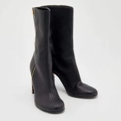 Stella McCartney Black Faux Leather Tortoise Block Heel "Percy" Ankle Boots Size 37 For Women 14 Stella McCartney Black Faux Leather Tortoise Block Heel "Percy" Ankle Boots Size 37 For Women -Stella McCartney Sales luxury women stella mccartney used shoes p666314 005