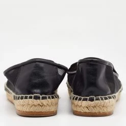 Stella McCartney Black Faux Leather And Mesh Sheer Panel Espadrilles Size 38 For Women -Stella McCartney Sales luxury women stella mccartney used shoes p666461 007