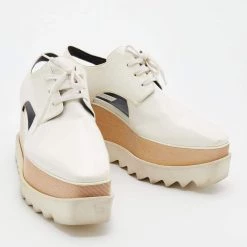 Stella McCartney White Faux Leather Elyse Cut Out Platform Lace Up Derby Size 40 For Women 14 Stella McCartney White Faux Leather Elyse Cut Out Platform Lace Up Derby Size 40 For Women -Stella McCartney Sales luxury women stella mccartney used shoes p668357 1656654508 005