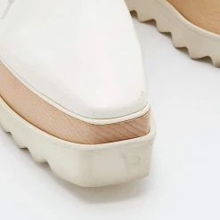 Stella McCartney White Faux Leather Elyse Cut Out Platform Lace Up Derby Size 40 For Women 17 Stella McCartney White Faux Leather Elyse Cut Out Platform Lace Up Derby Size 40 For Women -Stella McCartney Sales luxury women stella mccartney used shoes p668357 1656654511 006