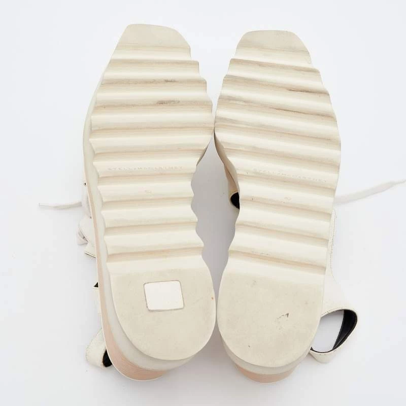Stella McCartney White Faux Leather Elyse Cut Out Platform Lace Up Derby Size 40 For Women 8 Stella McCartney White Faux Leather Elyse Cut Out Platform Lace Up Derby Size 40 For Women - Image 6
