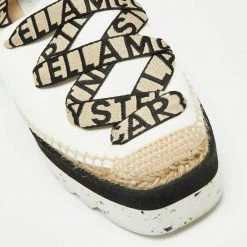 Stella McCartney White/Beige Canvas And Cotton Blend Gaia Ankle Wrap Espadrilles Sandals Size 39 For Women -Stella McCartney Sales luxury women stella mccartney used shoes p669095 007