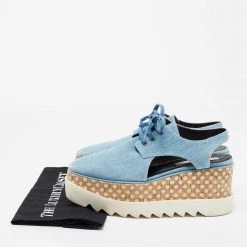Stella McCartney Blue Cut Out Denim Elyse Platform Derby Sneakers Size 39 For Women 19 Stella McCartney Blue Cut Out Denim Elyse Platform Derby Sneakers Size 39 For Women -Stella McCartney Sales luxury women stella mccartney used shoes p670249 001