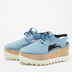 Stella McCartney Blue Cut Out Denim Elyse Platform Derby Sneakers Size 39 For Women 12 Stella McCartney Blue Cut Out Denim Elyse Platform Derby Sneakers Size 39 For Women -Stella McCartney Sales luxury women stella mccartney used shoes p670249 002