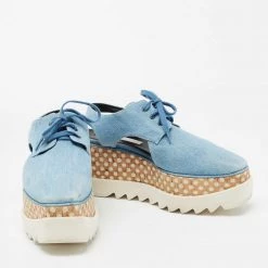 Stella McCartney Blue Cut Out Denim Elyse Platform Derby Sneakers Size 39 For Women 14 Stella McCartney Blue Cut Out Denim Elyse Platform Derby Sneakers Size 39 For Women -Stella McCartney Sales luxury women stella mccartney used shoes p670249 004