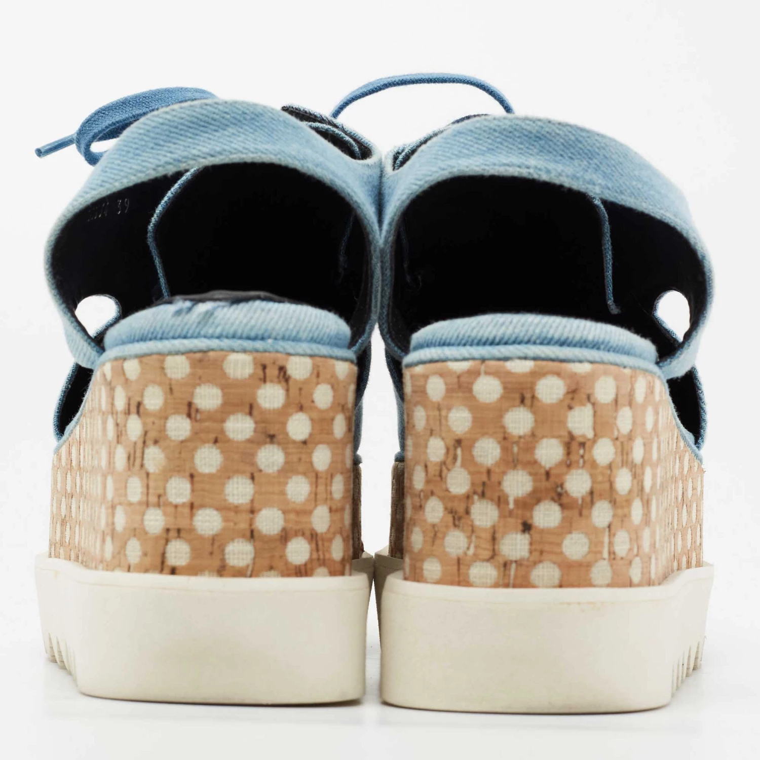 Stella McCartney Blue Cut Out Denim Elyse Platform Derby Sneakers Size 39 For Women 7 Stella McCartney Blue Cut Out Denim Elyse Platform Derby Sneakers Size 39 For Women - Image 5