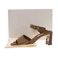 Stella McCartney Brown Faux Leather Buckle Mules Size 40.5 For Women -Stella McCartney Sales luxury women stella mccartney used shoes p67054 0008