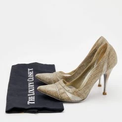 Stella McCartney Beige Fabric And Mesh Pointed Toe Pumps Size 38 For Women -Stella McCartney Sales luxury women stella mccartney used shoes p671411 001