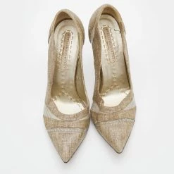 Stella McCartney Beige Fabric And Mesh Pointed Toe Pumps Size 38 For Women -Stella McCartney Sales luxury women stella mccartney used shoes p671411 004