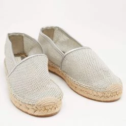 Stella McCartney Metallic Silver Mesh And Faux Leather Trims Slip On Espadrille Flats Size 37 For Women -Stella McCartney Sales luxury women stella mccartney used shoes p674263 007