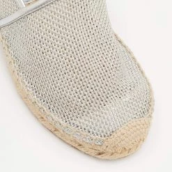 Stella McCartney Metallic Silver Mesh And Faux Leather Trims Slip On Espadrille Flats Size 37 For Women -Stella McCartney Sales luxury women stella mccartney used shoes p674263 008