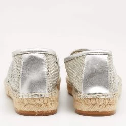 Stella McCartney Metallic Silver Mesh And Faux Leather Trims Slip On Espadrille Flats Size 37 For Women -Stella McCartney Sales luxury women stella mccartney used shoes p674263 009