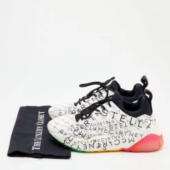 Stella McCartney White Faux Leather And Neoprene Eclypse Monogram Logo Platform Sneakers Size 40 For Women -Stella McCartney Sales luxury women stella mccartney used shoes p674726 001