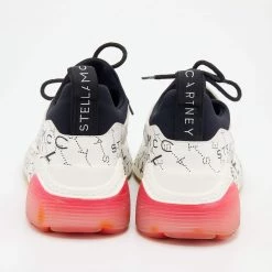 Stella McCartney White Faux Leather And Neoprene Eclypse Monogram Logo Platform Sneakers Size 40 For Women -Stella McCartney Sales luxury women stella mccartney used shoes p674726 007