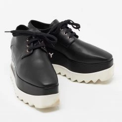 Stella McCartney Black Faux Leather Elyse Platform Lace Up Derby Size 36 For Women -Stella McCartney Sales luxury women stella mccartney used shoes p675749 004