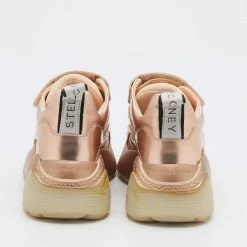 Stella McCartney Metallic Rose Gold Faux Leather Eclypse Sneakers Size 36 For Women -Stella McCartney Sales luxury women stella mccartney used shoes p677570 007