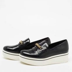Stella McCartney Black Faux Leather Chain Link Slip On Sneakers Size 40 For Women -Stella McCartney Sales luxury women stella mccartney used shoes p677887 002