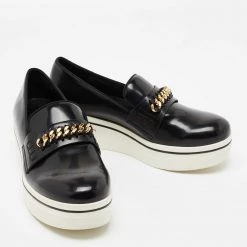 Stella McCartney Black Faux Leather Chain Link Slip On Sneakers Size 40 For Women -Stella McCartney Sales luxury women stella mccartney used shoes p677887 004