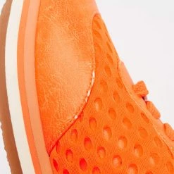 Stella McCartney Neon Orange Faux Leather And Mesh Low-Top Sneakers Size 37 For Women -Stella McCartney Sales luxury women stella mccartney used shoes p678294 004