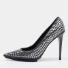 Stella McCartney Grey Studded Faux Suede Pumps Size 38 For Women -Stella McCartney Sales luxury women stella mccartney used shoes p680494 002