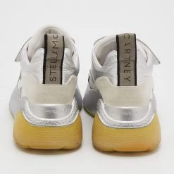 Stella McCartney White/Silver Faux Leather And Faux Suede Eclypse Velcro Sneakers Size 37 For Women -Stella McCartney Sales luxury women stella mccartney used shoes p680949 007