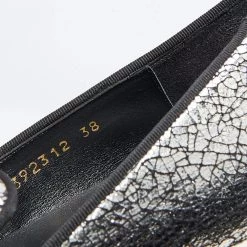 Stella McCartney Metallic Silver Faux Crinkled Leather Binx Platform Slip On Sneakers Size 38 For Women -Stella McCartney Sales luxury women stella mccartney used shoes p681748 009