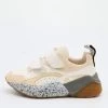 Stella McCartney Cream/White Faux Suede And Faux Leather Eclypse Velcro Strap Sneakers Size 35 For Women -Stella McCartney Sales luxury women stella mccartney used shoes p683348 002