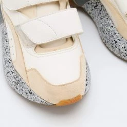 Stella McCartney Cream/White Faux Suede And Faux Leather Eclypse Velcro Strap Sneakers Size 35 For Women -Stella McCartney Sales luxury women stella mccartney used shoes p683348 006