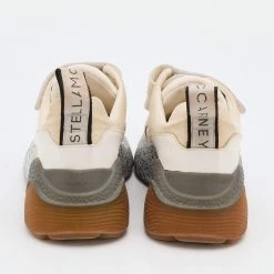 Stella McCartney Cream/White Faux Suede And Faux Leather Eclypse Velcro Strap Sneakers Size 35 For Women -Stella McCartney Sales luxury women stella mccartney used shoes p683348 007