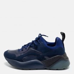 Stella McCartney Two-Tone Faux Leather, Faux Suede And Neoprene Eclypse Low-Top Sneakers Size 40 For Women