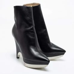 Stella McCartney Black Leather Ankle Boots Size 41 For Women -Stella McCartney Sales luxury women stella mccartney used shoes p685911 006