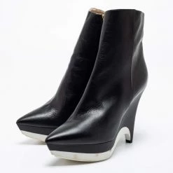 Stella McCartney Black Leather Ankle Boots Size 41 For Women -Stella McCartney Sales luxury women stella mccartney used shoes p685911 008