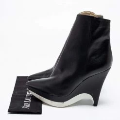 Stella McCartney Black Leather Ankle Boots Size 41 For Women -Stella McCartney Sales luxury women stella mccartney used shoes p685911 009