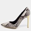 Stella McCartney Tri Color Faux Patent And Snakeskin Embossed Leather D'orsay Pumps Size 38.5 For Women -Stella McCartney Sales luxury women stella mccartney used shoes p691340 005