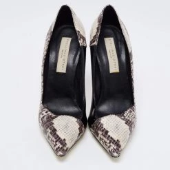 Stella McCartney Tri Color Faux Patent And Snakeskin Embossed Leather D'orsay Pumps Size 38.5 For Women -Stella McCartney Sales luxury women stella mccartney used shoes p691340 006