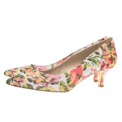 Stella McCartney Pink Floral Jacquard Gwen Pointed Toe Pumps Size 38.5 For Women -Stella McCartney Sales luxury women stella mccartney used shoes p70713 004