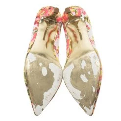 Stella McCartney Pink Floral Jacquard Gwen Pointed Toe Pumps Size 38.5 For Women -Stella McCartney Sales luxury women stella mccartney used shoes p70713 006