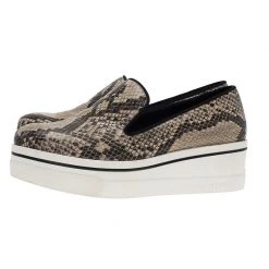 Stella McCartney Grey Faux Python Creeper Platform Sneakers Size 38 For Women -Stella McCartney Sales luxury women stella mccartney used shoes p73905 004