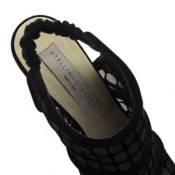 Stella McCartney Black Faux Suede And Mesh Slingback Sandals Size 37.5 For Women -Stella McCartney Sales luxury women stella mccartney used shoes p74700 007