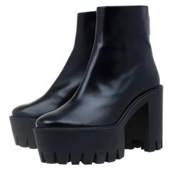 Stella McCartney Black Faux Leather Hadley Platform Ankle Boots Size 40 For Women -Stella McCartney Sales luxury women stella mccartney used shoes p79603 004