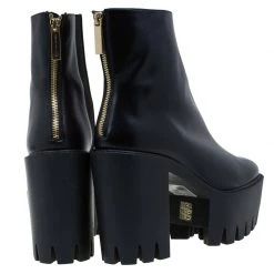 Stella McCartney Black Faux Leather Hadley Platform Ankle Boots Size 40 For Women -Stella McCartney Sales luxury women stella mccartney used shoes p79603 005