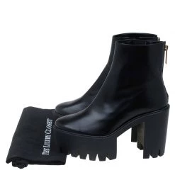 Stella McCartney Black Faux Leather Hadley Platform Ankle Boots Size 40 For Women -Stella McCartney Sales luxury women stella mccartney used shoes p79603 012