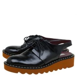 Stella McCartney Black Faux Leather Slingback Oxfords Size 39 For Women -Stella McCartney Sales luxury women stella mccartney used shoes p87527 004