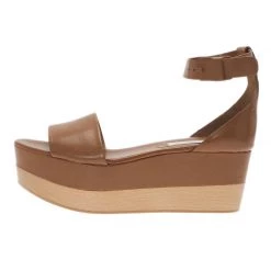 Stella McCartney Brown Faux Leather Lindsey Ankle Strap Wedge Sandals Size 40 For Women -Stella McCartney Sales luxury women stella mccartney used shoes p93082 002