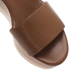Stella McCartney Brown Faux Leather Lindsey Ankle Strap Wedge Sandals Size 40 For Women -Stella McCartney Sales luxury women stella mccartney used shoes p93082 008