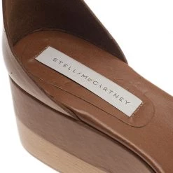 Stella McCartney Brown Faux Leather Lindsey Ankle Strap Wedge Sandals Size 40 For Women -Stella McCartney Sales luxury women stella mccartney used shoes p93082 010